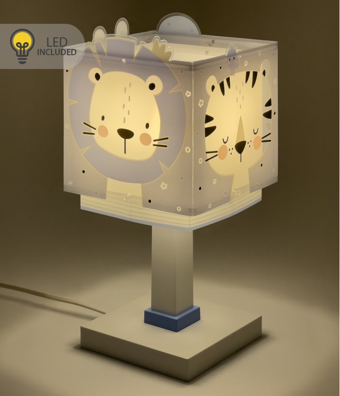 Children table lamp LED nightlight Baby Jungle blue