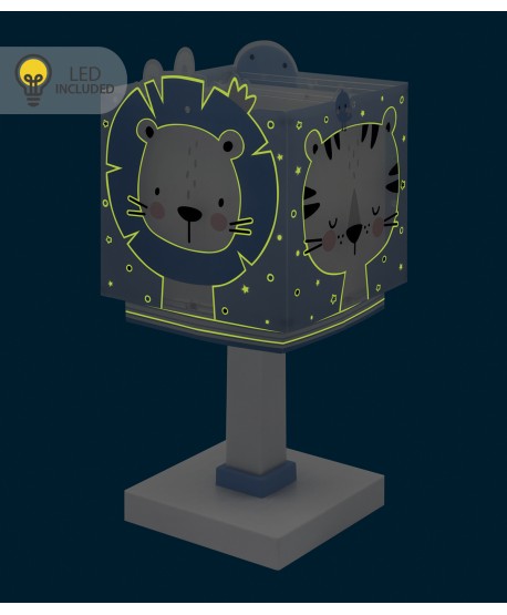 Children table lamp LED nightlight Baby Jungle blue