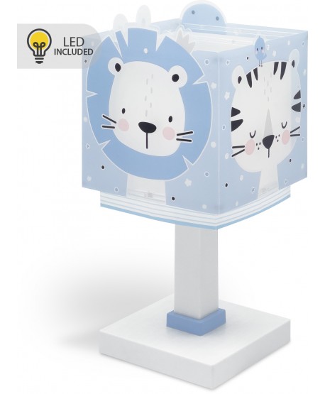 Lampe de chevet Veilleuse LED pour enfants Baby Jungle animaux de la jungle bleu