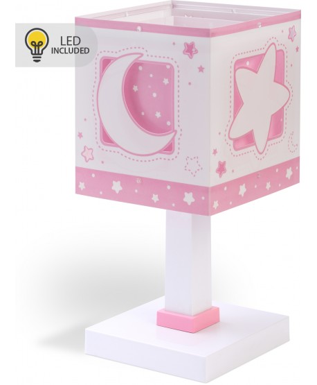 Lampada da comodino Luce notturna LED per bambini Moonlight luna e stelle rosa
