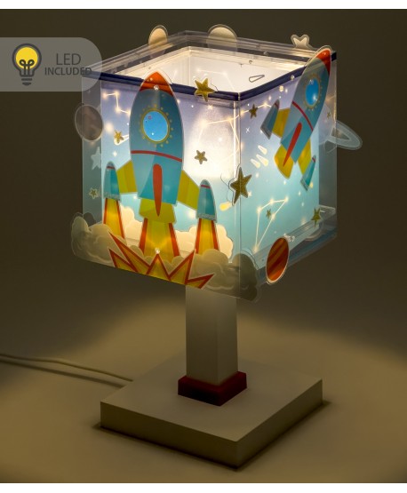 Candeeiro de mesa Luz de presença LED infantil Rocket Foguete
