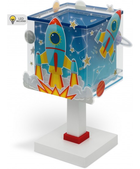 Lámpara de mesa LED quitamiedos infantil Cohete Rocket
