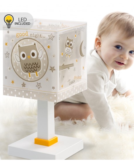 Lámpara de mesita LED quitamiedos infantil Good Night Búho