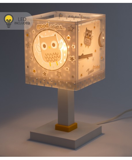 Lámpara de mesita LED quitamiedos infantil Good Night Búho