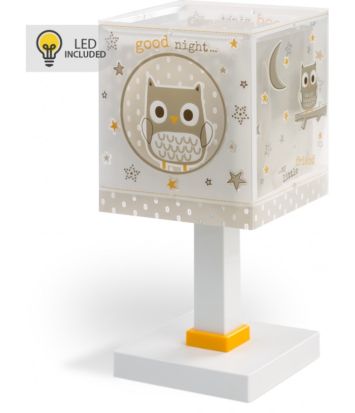 Candeeiro infantil de mesa Luz de presença LED Good Night coruja
