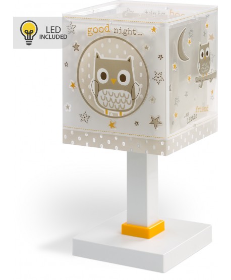 Candeeiro infantil de mesa Luz de presença LED Good Night coruja