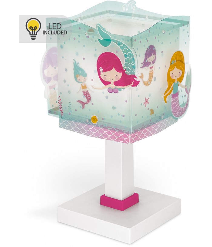 Lámpara de mesa LED quitamiedos infantil Mermaids Sirenas