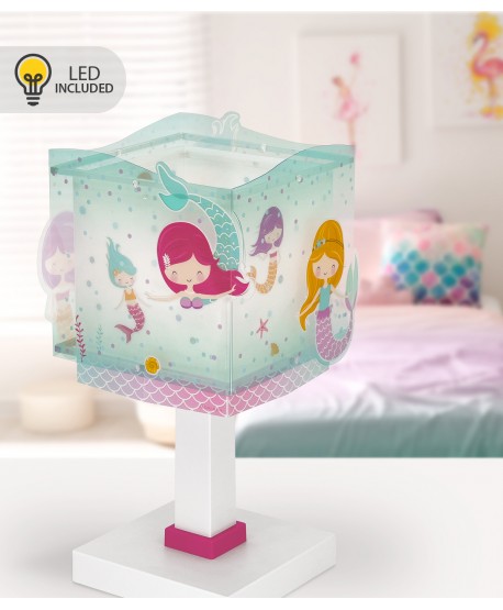 Lámpara de mesa LED quitamiedos infantil Mermaids Sirenas