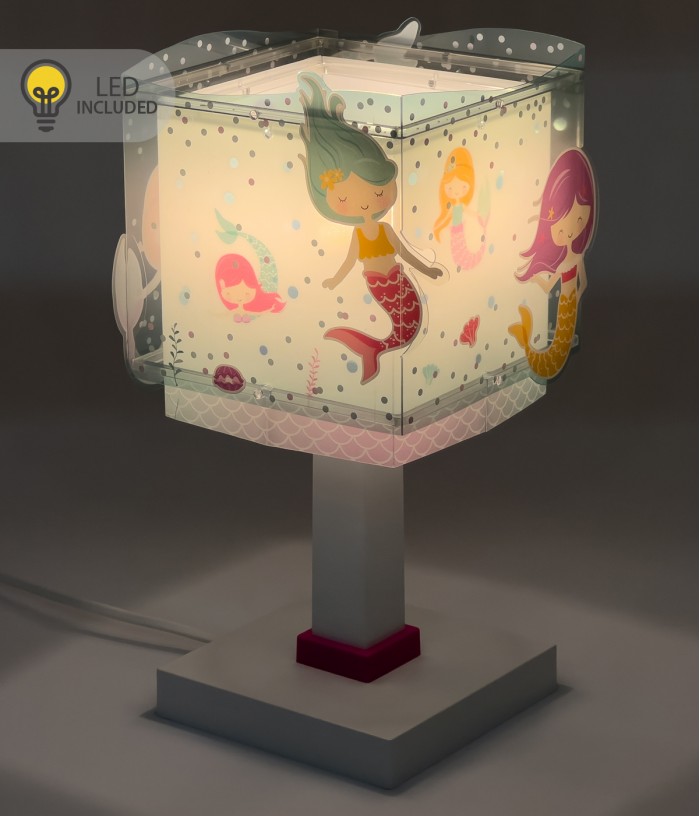 Lámpara de mesa LED quitamiedos infantil Mermaids Sirenas