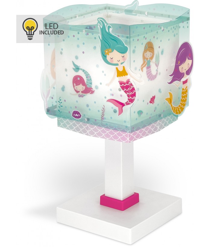 Lámpara de mesa LED quitamiedos infantil Mermaids Sirenas