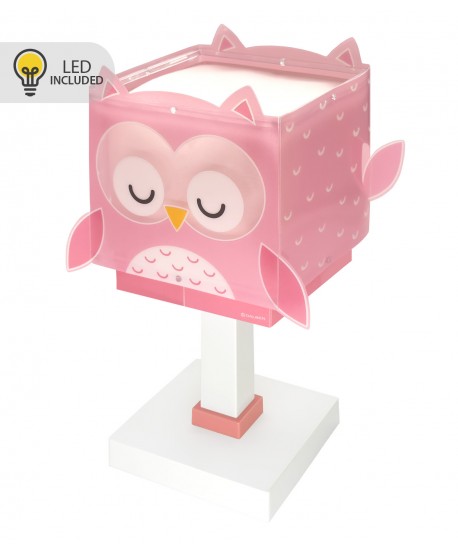 Children Table Lamp LED nightlight Little Pink Owl