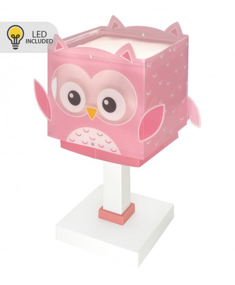 Children Table Lamp LED nightlight Little Pink Owl