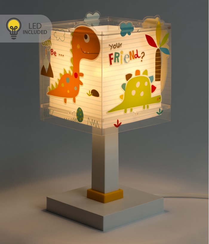 Candeeiro infantil de mesa Luz de presença LED Dinos Dinossauros