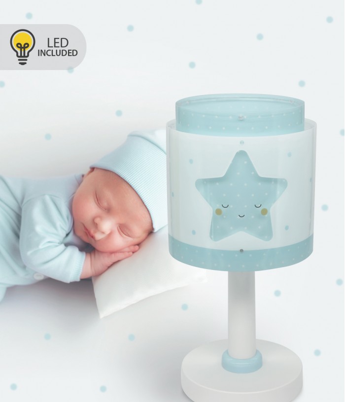 Candeeiro de mesa Luz de presença LED infantil Baby Dreams Estrela azul