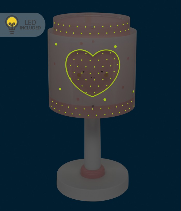 Lampada da tavolo Luce notturna LED per bambini Baby Dreams Cuore rosa