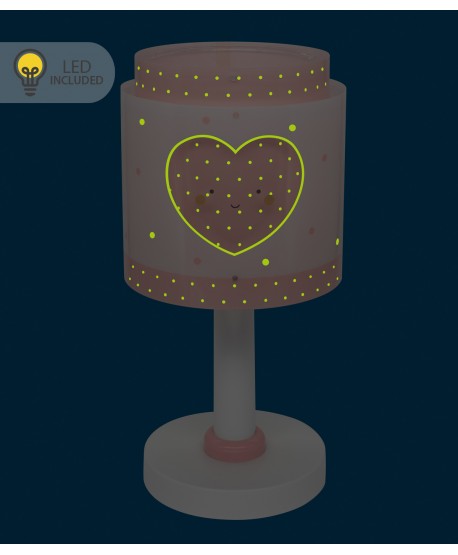 Lampe de chevet Veilleuse LED pour enfant Baby Dreams Coeur rose