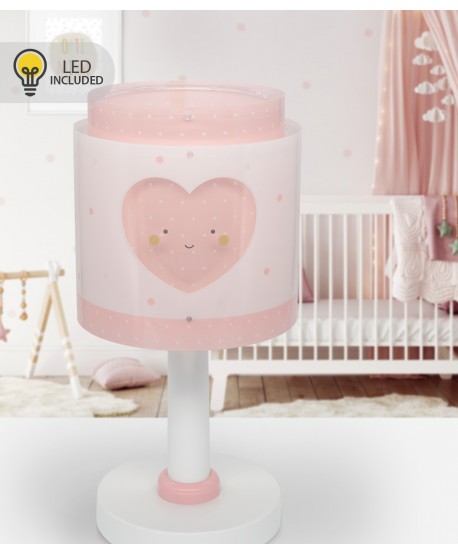 Children's table lamp LED nightlight Baby Dreams Heart pink