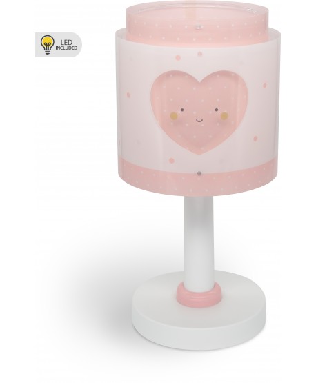 Lámpara de mesa LED quitamiedos infantil Baby Dreams Corazón rosa