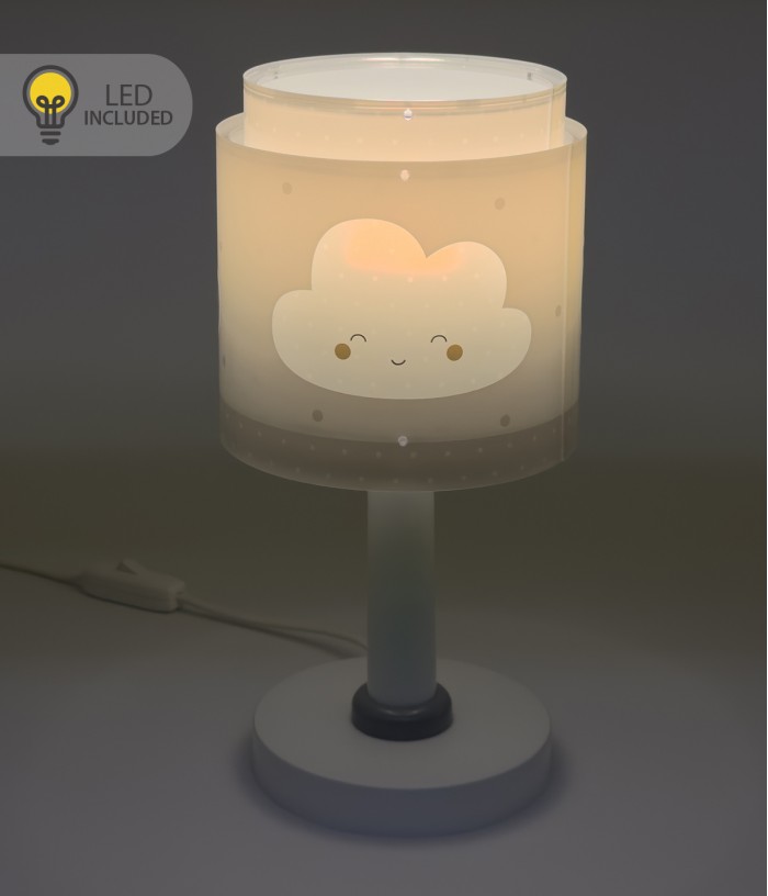 Lámpara de mesa LED quitamiedos infantil Baby Dreams Nube gris