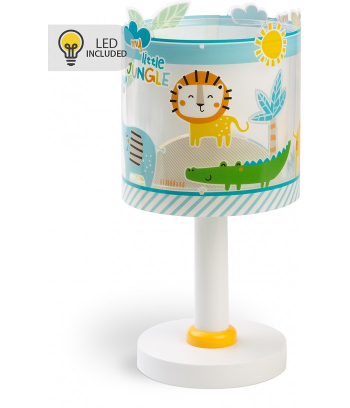 Candeeiro infantil de mesa Luz de presença LED My Little Jungle animais jungla