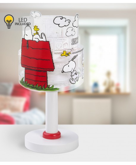 Candeeiro infantil de mesa Luz de presença LED Snoopy