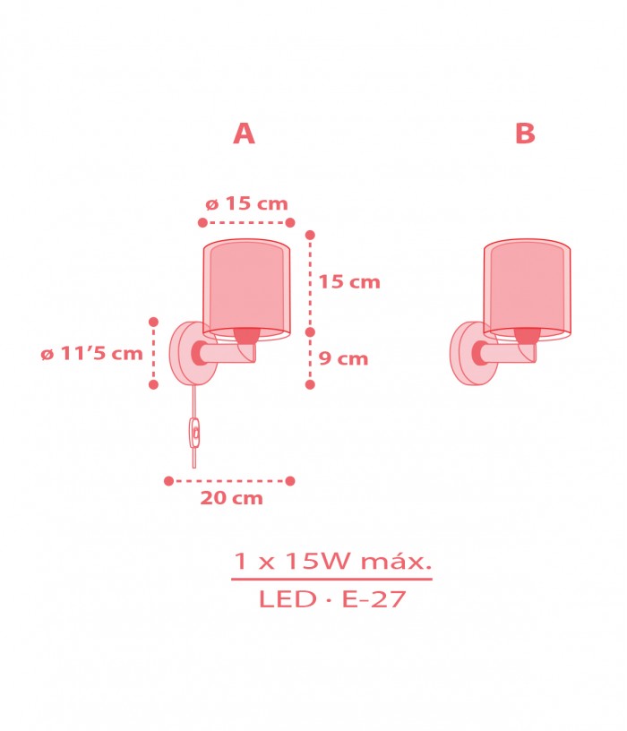 Candeeiro infantil de parede Rainbow Arco-íris