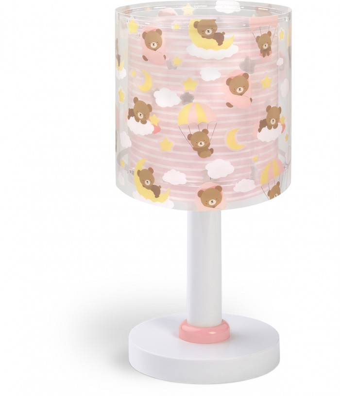 Candeeiro infantil Luz de presença LED de mesa Baby Teddy Ursinhos Rosa