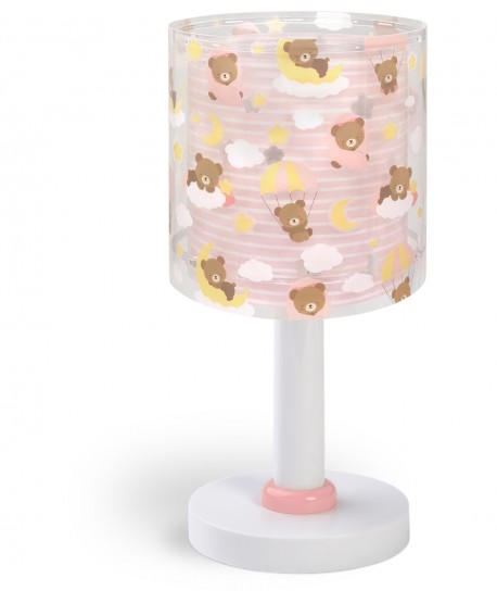 Lámpara de mesita LED quitamiedos infantil Baby Teddy Ositos Rosa