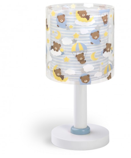 Candeeiro infantil de mesa Luz de presença LED Baby Teddy Ursinhos Azul