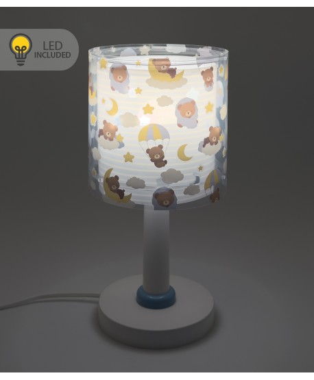 Lámpara de mesita LED quitamiedos infantil Baby Teddy Ositos Azul