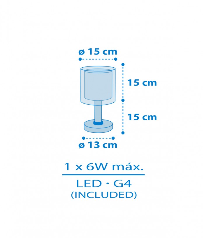 Lámpara de mesita LED quitamiedos infantil Baby Teddy Ositos Azul