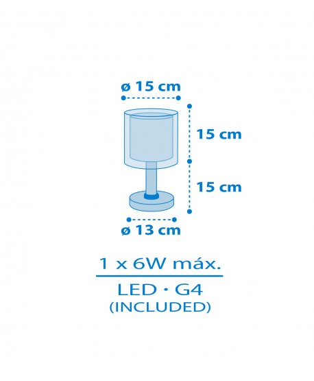 Lámpara de mesita LED quitamiedos infantil Baby Teddy Ositos Azul