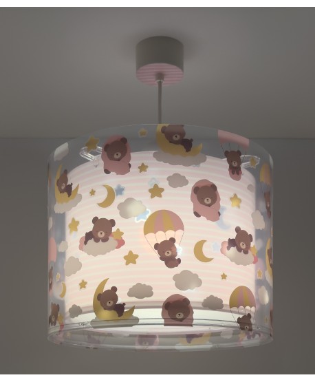 Lampada da soffitto a sospensione per bambini Baby Teddy Rosa Orsetti