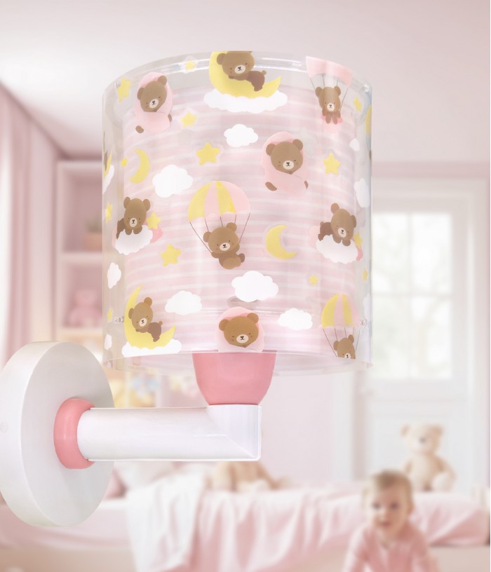 Wall lamp for Kids Baby Teddy Pink