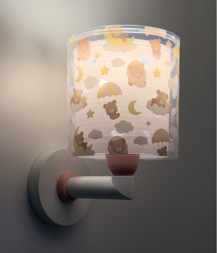 Aplique de pared infantil Baby Teddy Rosa Ositos