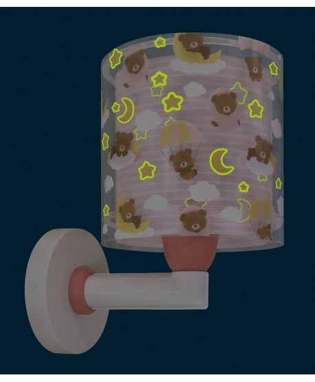 Aplique de pared infantil Baby Teddy Rosa Ositos