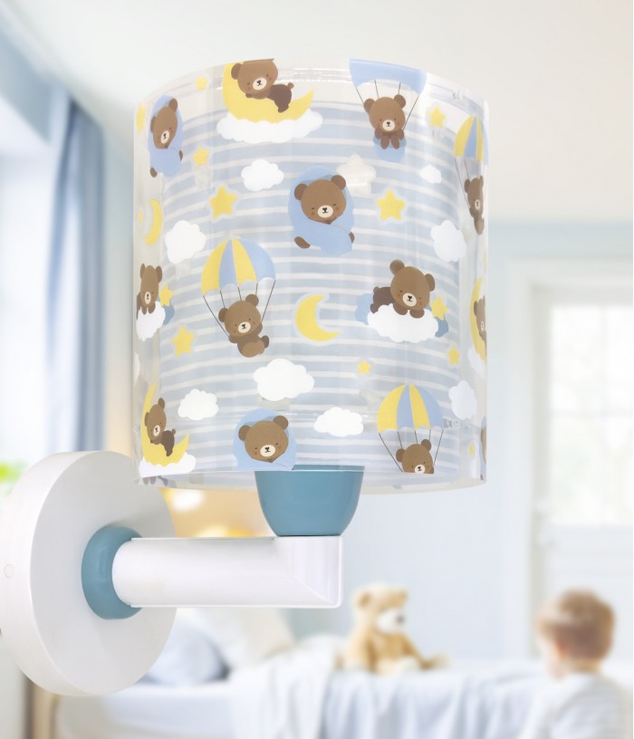 Wall lamp for Kids Baby Teddy Blue