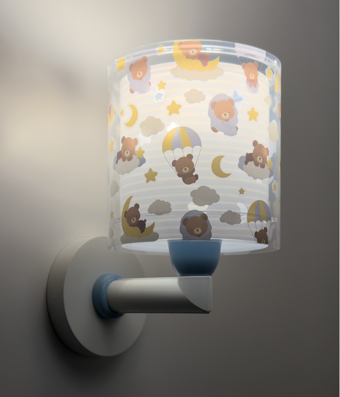 Aplique de pared infantil Baby Teddy Azul Ositos