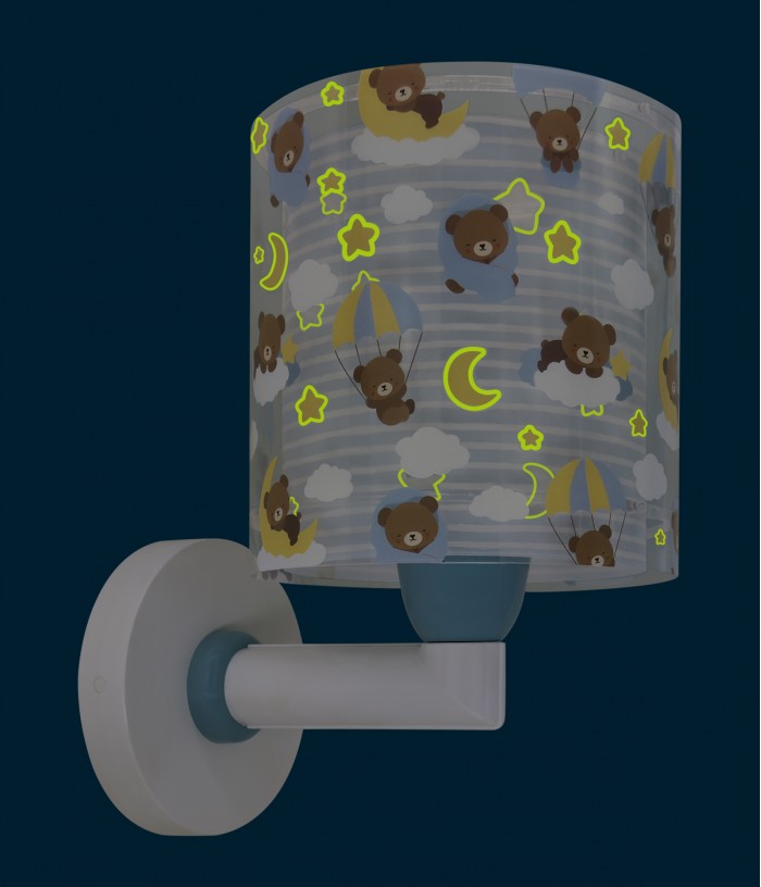 Applique murale pour enfants Baby Teddy Bleu Ours