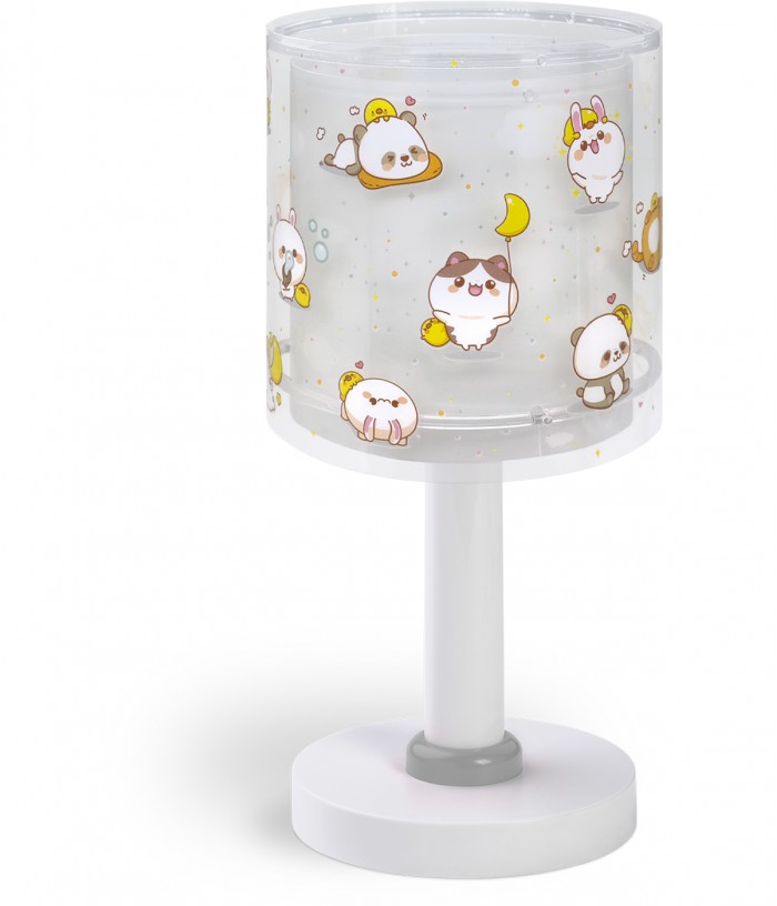 Lampe de chevet Veilleuse LED pour enfants Kawaii Friends Animaux Gris