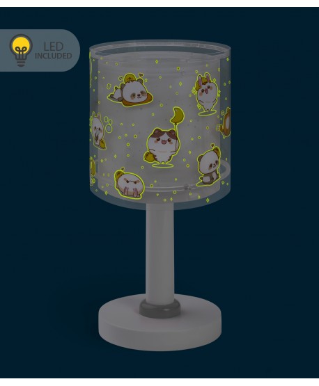 Lampada da comodino Luce notturna LED per bambini Kawaii Friends Animali Grigio