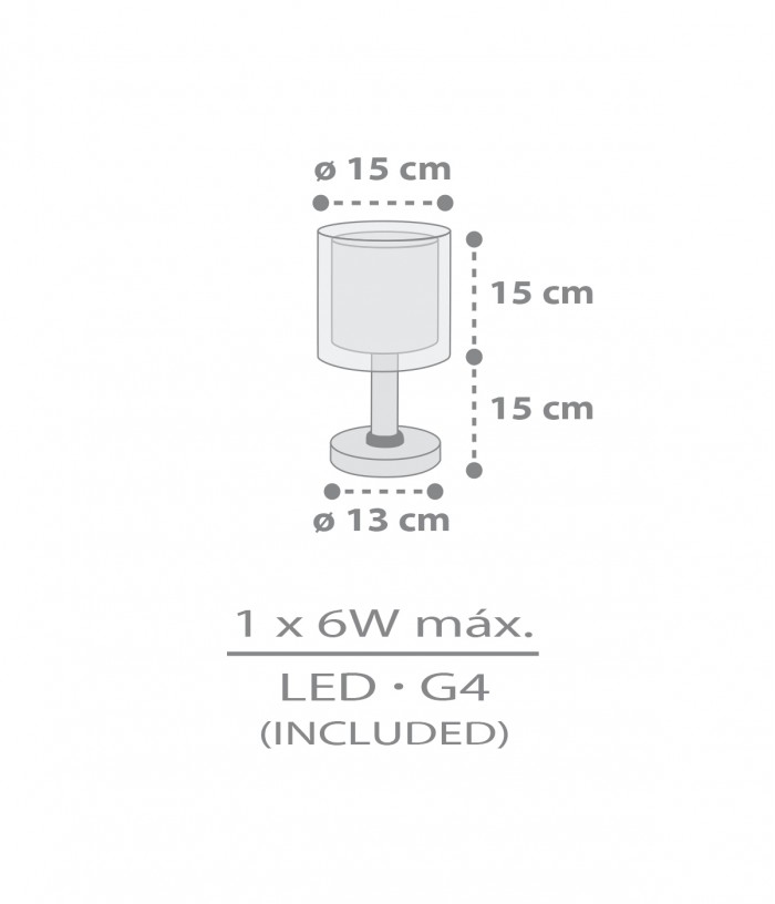 Candeeiro infantil de mesa Luz de presença LED Kawaii Friends Animais Cinza