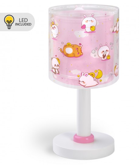 Lampe de chevet Veilleuse LED pour enfants Kawaii Friends Animaux Rose
