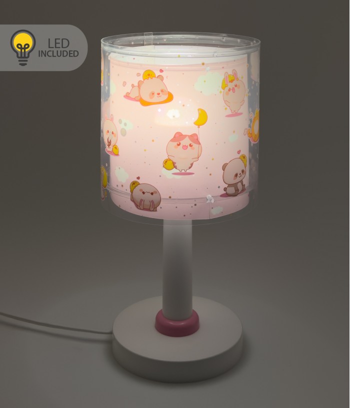 Lampada da comodino Luce notturna LED per bambini Kawaii Friends Animali Rosa