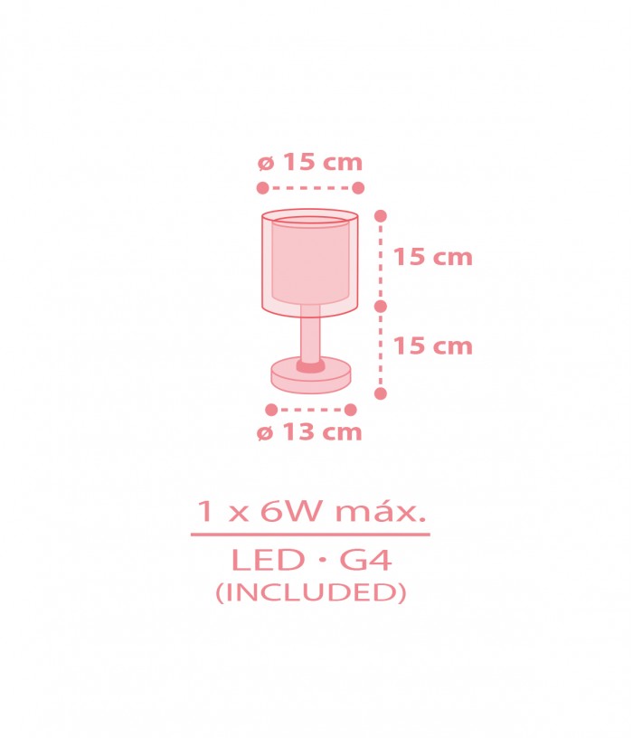 Lampada da comodino Luce notturna LED per bambini Kawaii Friends Animali Rosa