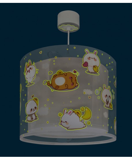 Children hanging lamp Kawaii Friends Grey Animals