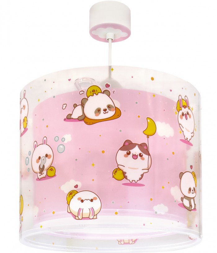 Lámpara de techo infantil Kawaii Friends Rosa Animales