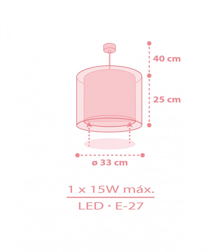 Lustre et lampe suspension pour enfants Kawaii Friends Rose Animaux