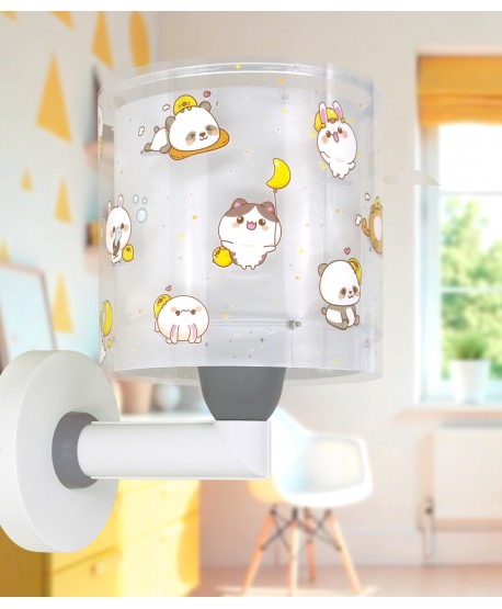 Applique per bambino Kawaii Friends Grigio Animali