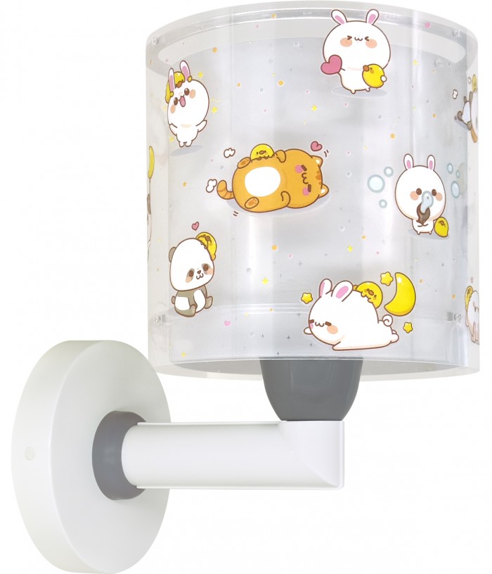 Applique per bambino Kawaii Friends Grigio Animali